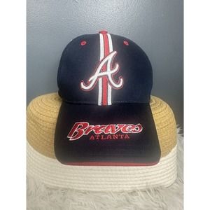 Vintage Atlanta Braves Hat Strap Back Twins Enterprise One size Red White Blue